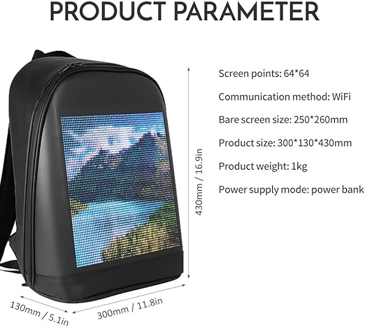 Zaino con display a LED